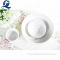 Groothandel Eco-vriendelijke aangepaste Restaurant witte keramische decoratie servies Sets